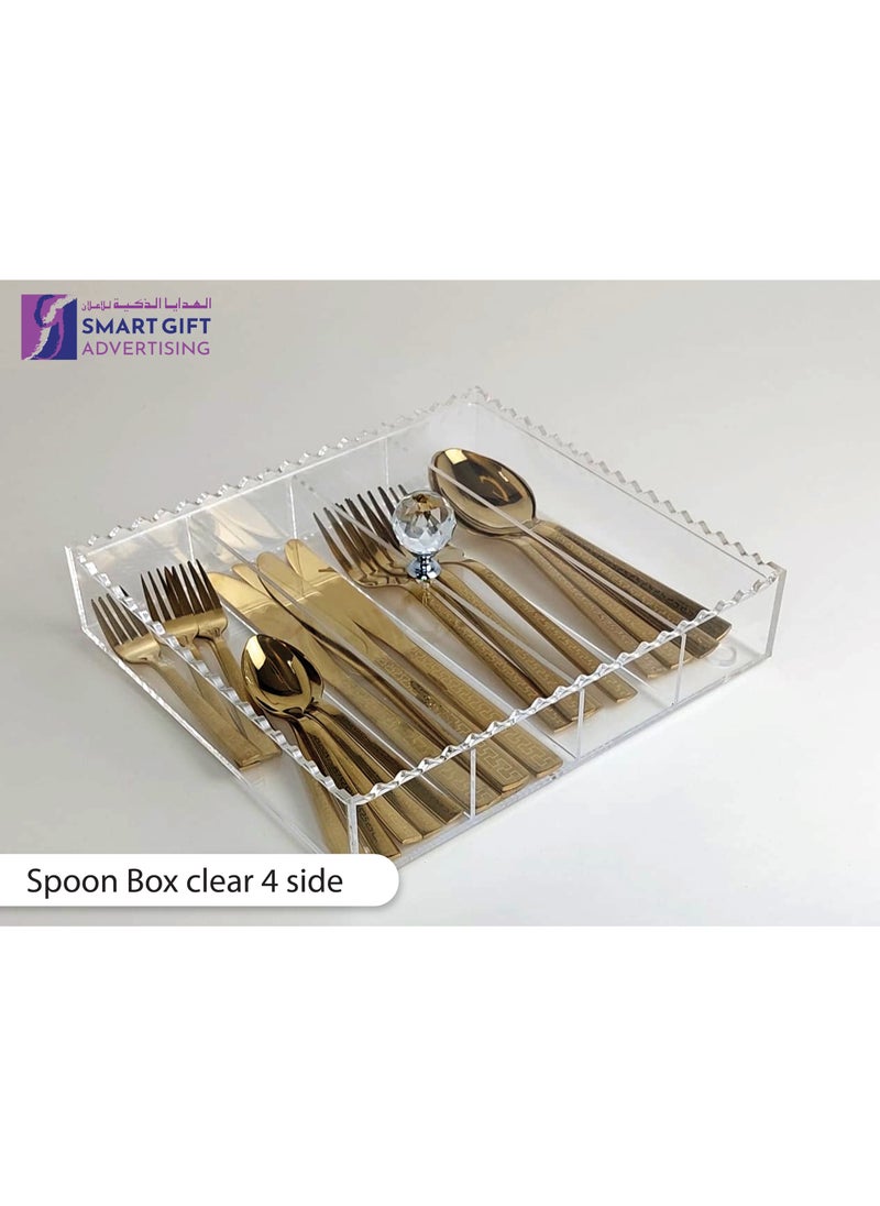 Spoon box clear 4 side