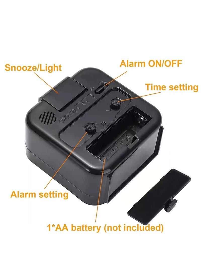 Silent Alarm Clock Bedside Clock Without Clicking Sound Battery Powered Bedside Clock Travel Alarm Clock Basic Bedroom Clock