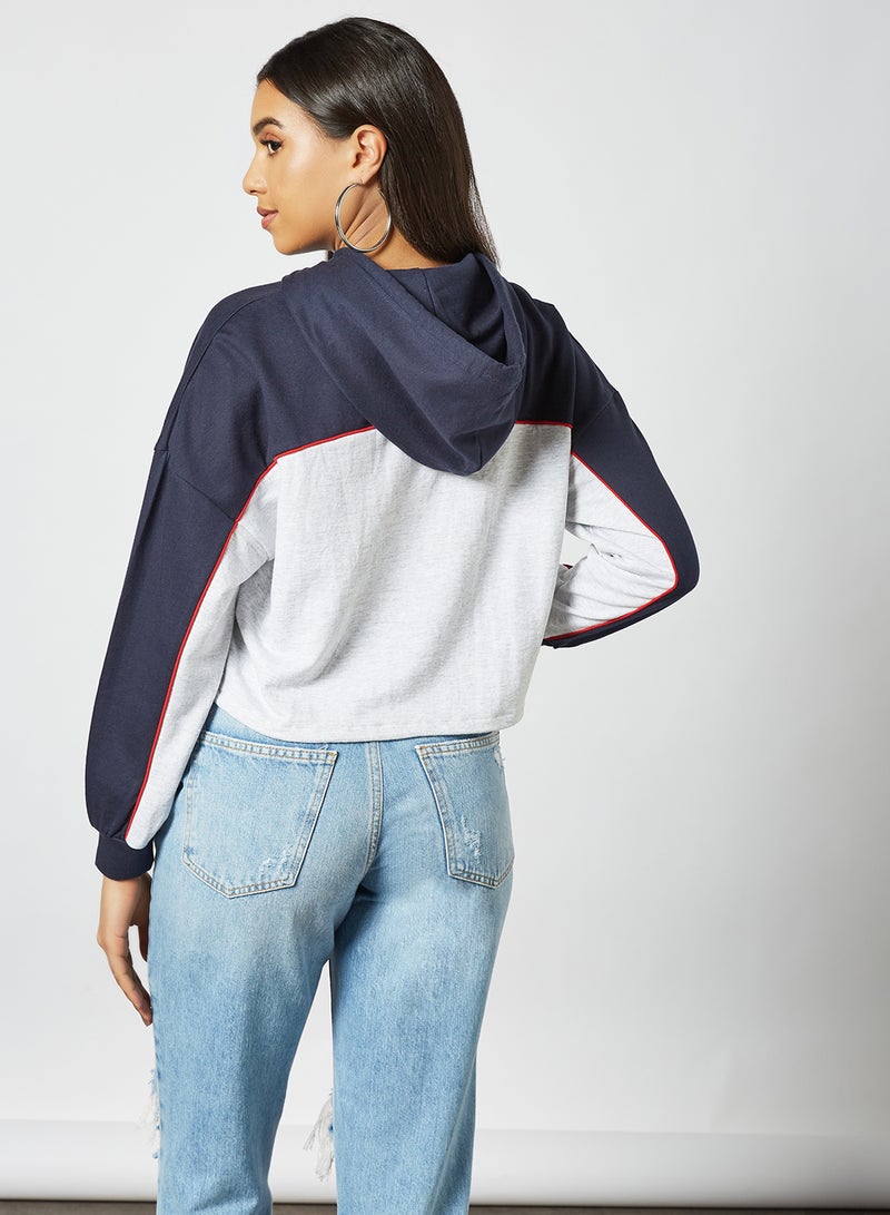 Colorblock Cropped Hoodie