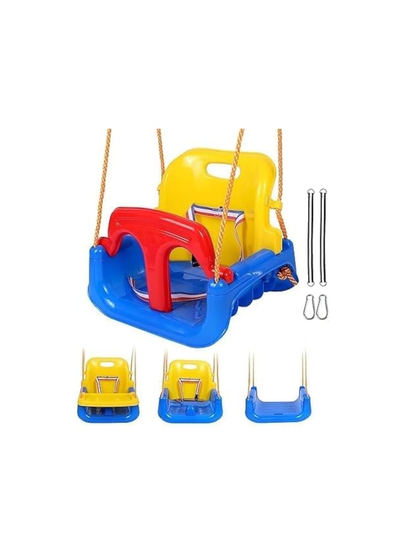 3 in 1 Plastic Swing for kids, Durable & Sturdy, Indoor & Outdoor Multifunctional Baby Swing, Non-Toxic Heavy Duty Seat Hanging Swing for Playground, Infants, Toddler, childern, Eco-Friendly