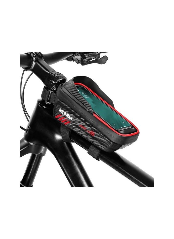 Phone waterproof top tube bike bag Colour:Red model:Bike bag