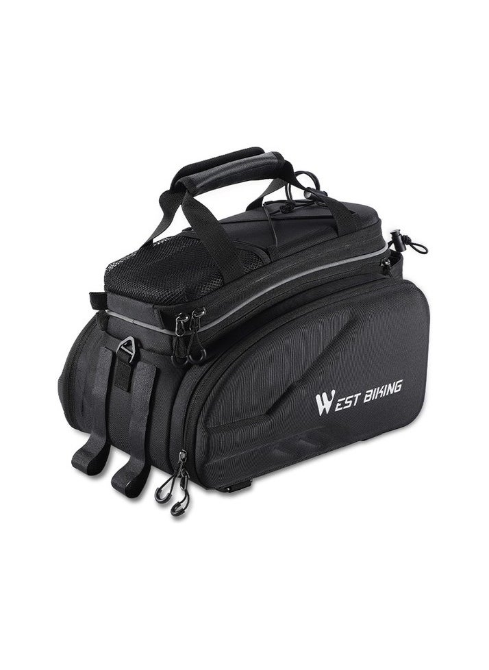 Expandable large capacity rear shelf bike bag Colour:Black model:Bike bag