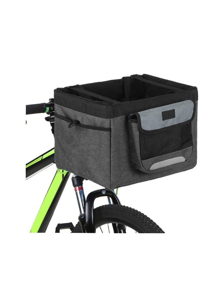 Foldable Front Basket Removable Bicycle Bag Colour:Black model:Bike bag