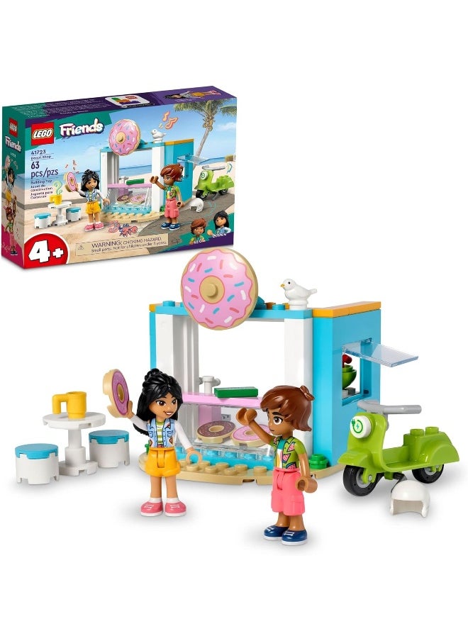 LEGO Friends Donut Shop 41723, Food Playset, Bakery Toy for Girls and Boys 4 Plus Years Old, Includes Liann and Leo Mini-Dolls and Toy Scooter, Small Gift Idea