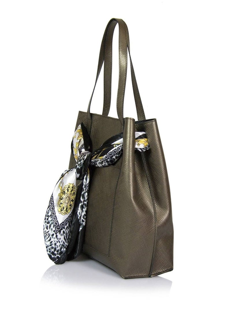 Tote Handbag with Scarf