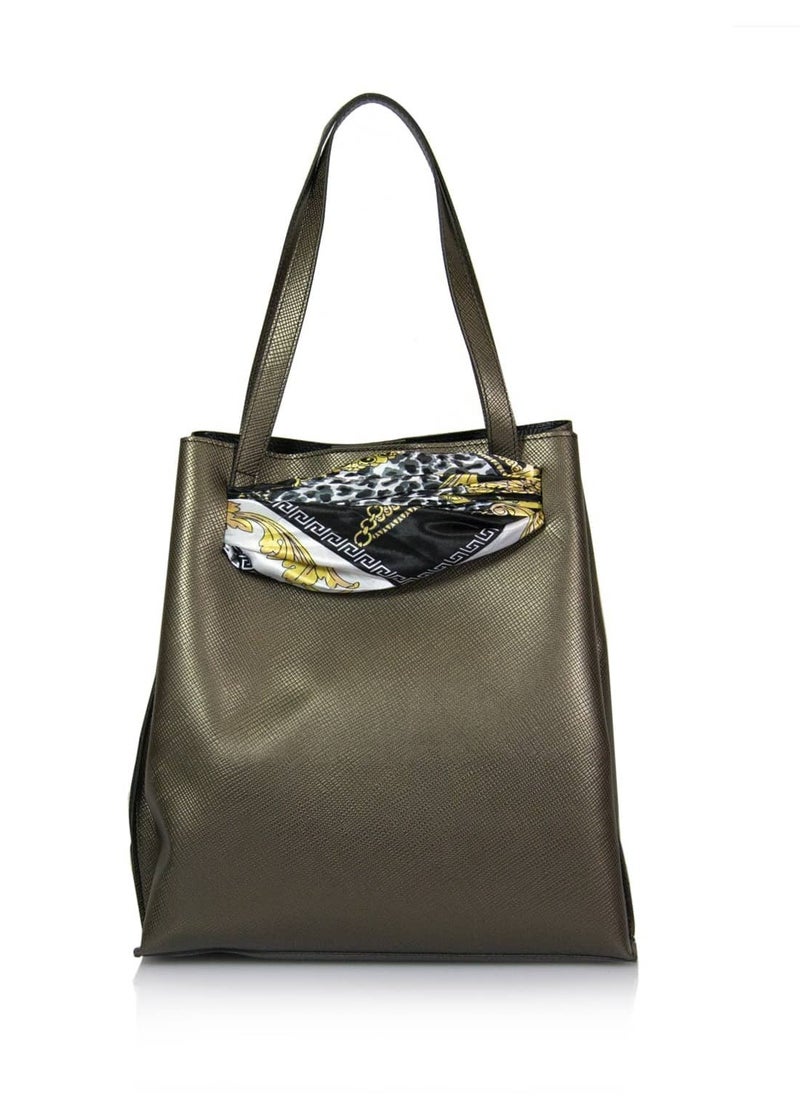 Tote Handbag with Scarf