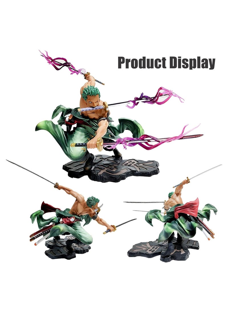 Three Thousand World Anime Character Model, One Piece Roronoa Zoro Figure Pirate King of the Seas Model Suitable for Desktop, One Piece Roronoa Zoro Figure Toys