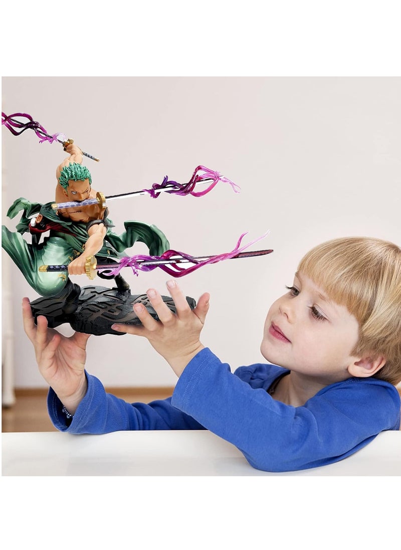 Three Thousand World Anime Character Model, One Piece Roronoa Zoro Figure Pirate King of the Seas Model Suitable for Desktop, One Piece Roronoa Zoro Figure Toys