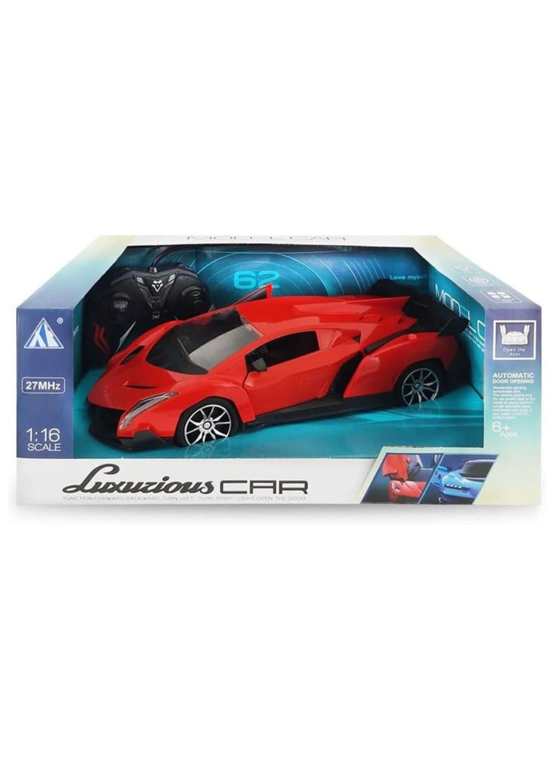 Luxurious Car Remote Control Sports Car RC 1:16 – High-Speed Racing, LED Lights, Door Open, right turn, left turn, 2.4GHz Radio Control, Durable Design