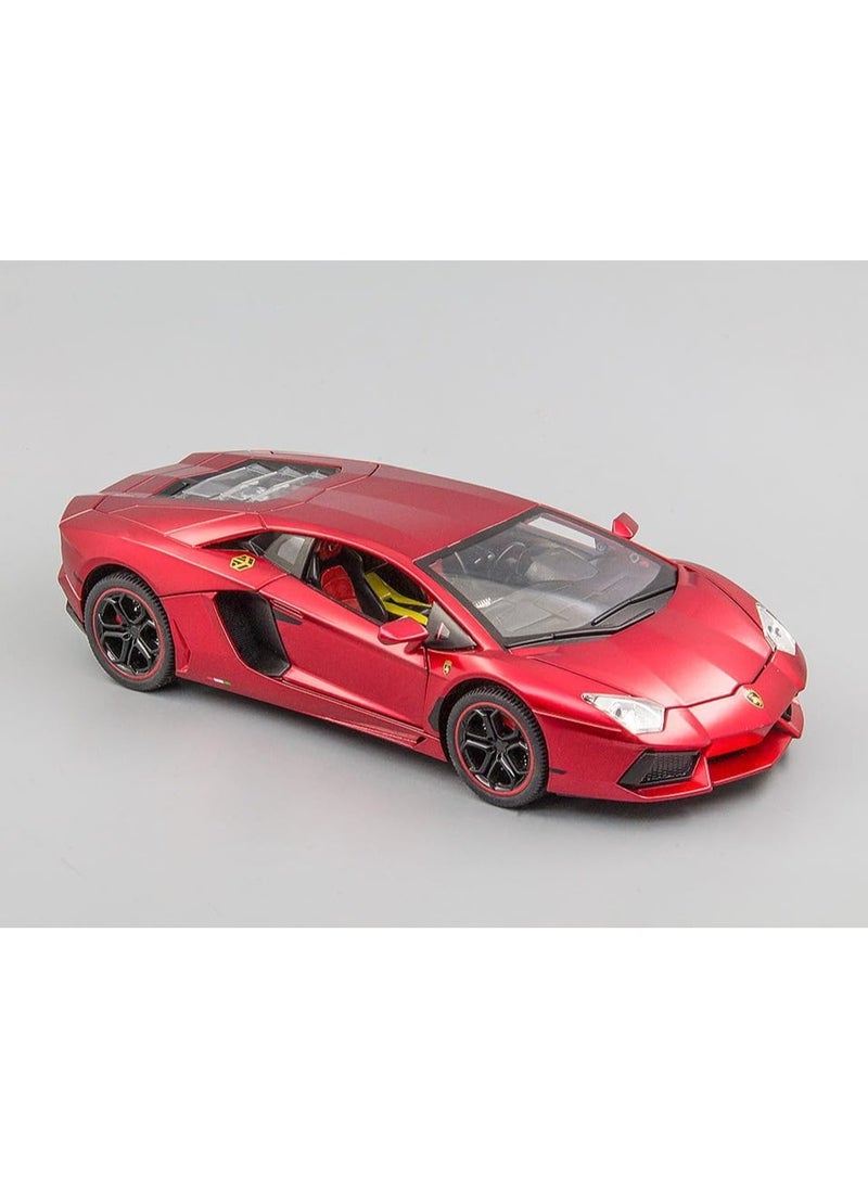 1:24 Simulation of Lamborghini 770-4 Sports Car Model, Diecast Pull Back Car Toy car, Doors Open, Light and Sound, Boys Toys Kids Adults Gifts (RED)