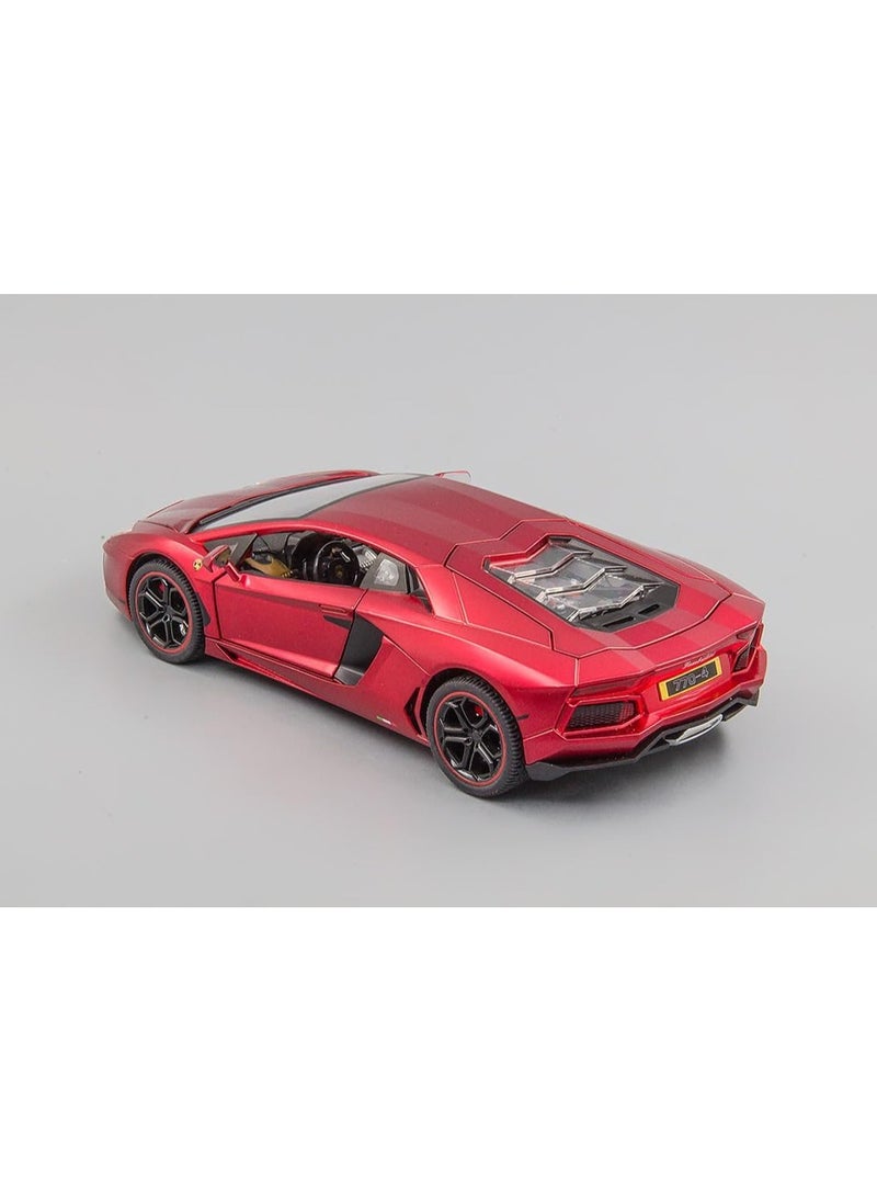 1:24 Simulation of Lamborghini 770-4 Sports Car Model, Diecast Pull Back Car Toy car, Doors Open, Light and Sound, Boys Toys Kids Adults Gifts (RED)