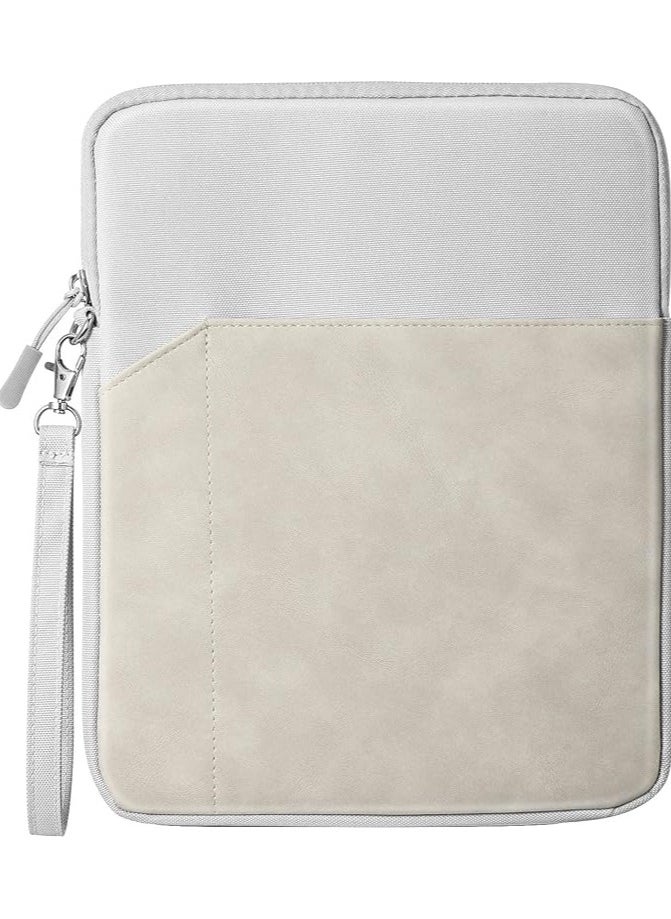 9-11 Inch Tablet Sleeve Carrying Bag for iPad 10th 2022,iPad Air 11 Inch 2024,iPad Pro 11 Inch 2024,iPad Air 5/4 10.9,iPad 10.2, Tab S9/S8/A8/A7,Protective Bag with Pocket, Light Gray