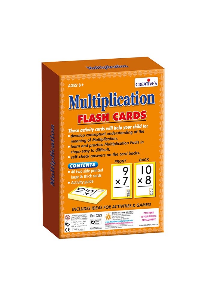 Creative's Multiplication Flash Cards | 40 Double Sided Flash Cards | Math Flash Cards | Learning & Educational | Easy & Fun Way of Learning Multiplication | Ages 8 & up