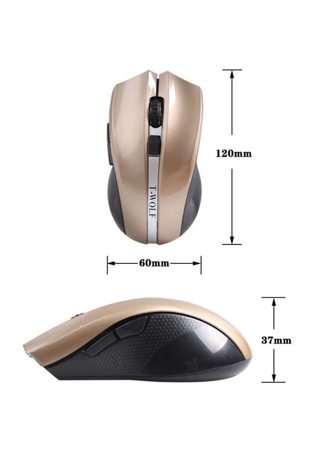 T-WOLF Q5 2.4GHz 5-Buttons 2000 DPI Wireless Mouse Silent And Non-Light Gaming Office Mouse For Computer PC Laptop( Blue)