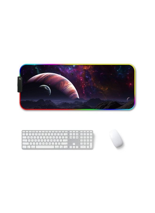 350x600x4mm F-01 Rubber Thermal Transfer RGB Luminous Non-Slip Mouse Pad(Vast Starry Sky)