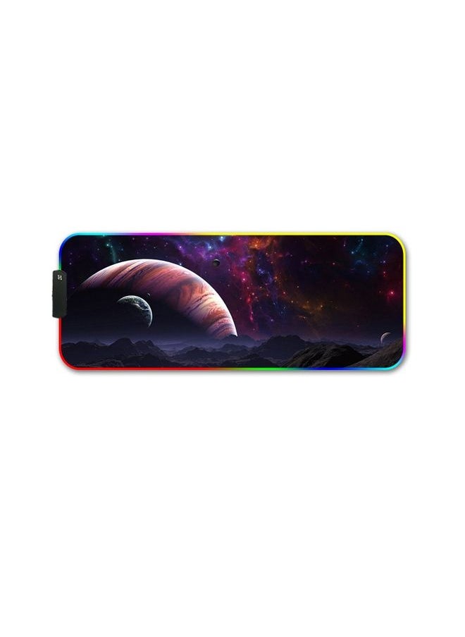 350x600x4mm F-01 Rubber Thermal Transfer RGB Luminous Non-Slip Mouse Pad(Vast Starry Sky)