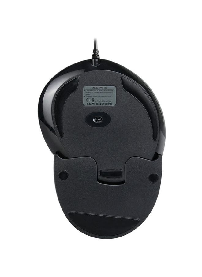 DELUX M618 6-Keys Vertical Handheld Mouse Ergonomic Wired Mouse, Cable Length: 1.5m(Black)