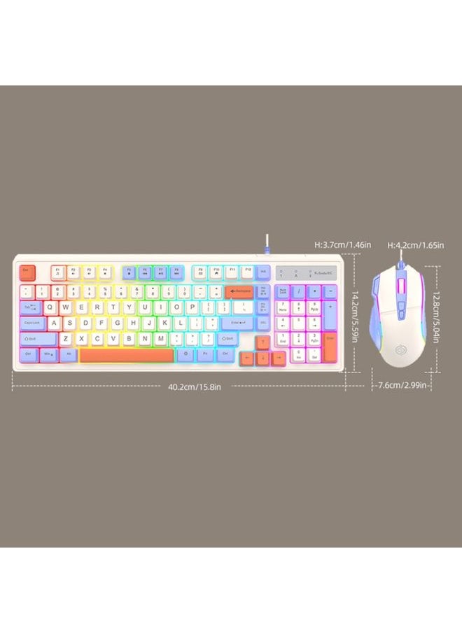 K-Snake Wired E-Sports Keyboard Mouse Mechanical Feel 98 Key Desktop Computer Notebook Keyboard, Style: Single Keyboard (Gray)