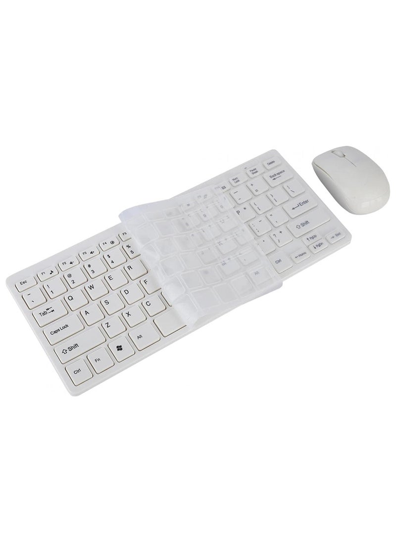 Wireless Keyboard Mouse 2.4GHz 78-key Mini Wireless NANO Receiver Keyboard Mouse Combo (White/Black)