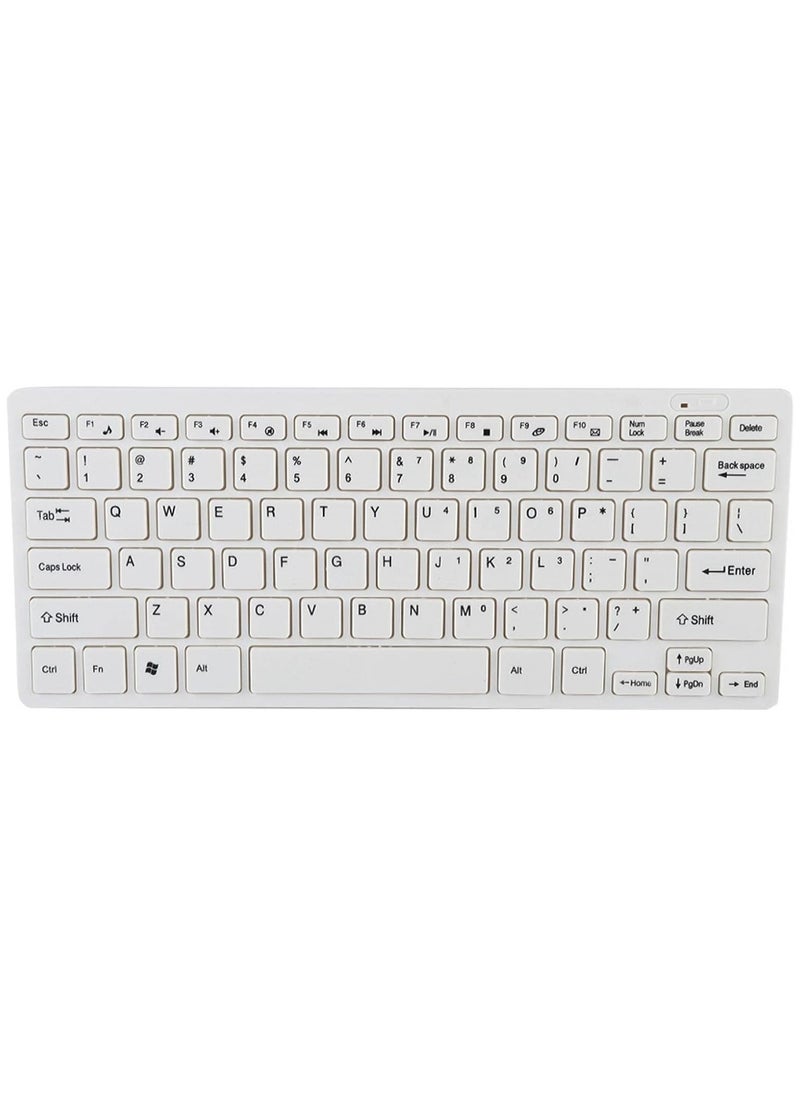 Wireless Keyboard Mouse 2.4GHz 78-key Mini Wireless NANO Receiver Keyboard Mouse Combo (White/Black)