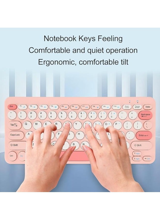 Wireless Keyboard and Mouse Combo, Ergonomic Computer Keyboard, Compact and Lightweight Cordless Keyboard Mouse Sets, Quiet Computer Keyboards for ()