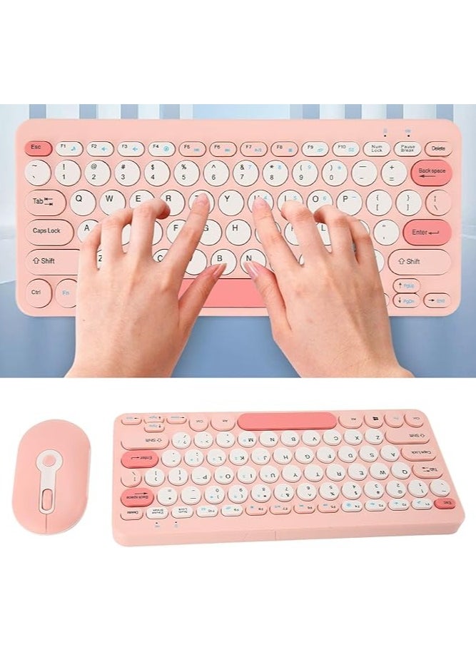 Wireless Keyboard and Mouse Combo, Ergonomic Computer Keyboard, Compact and Lightweight Cordless Keyboard Mouse Sets, Quiet Computer Keyboards for ()