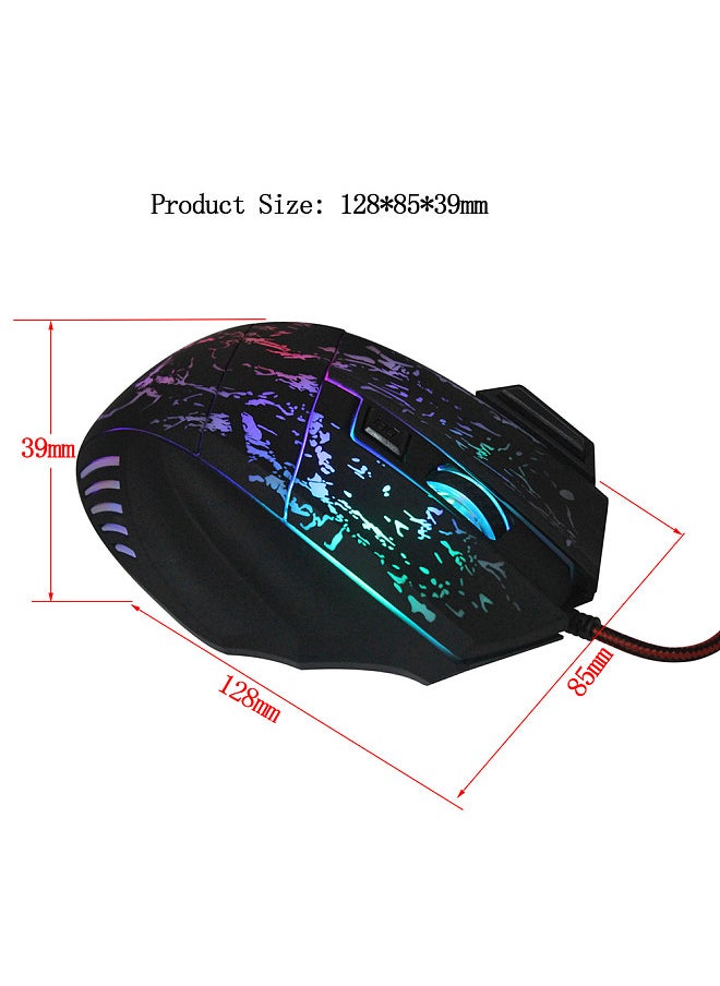 J60 Gaming Keyboard Mouse Combo Anti-ghosting Adjustable movement speed Colorful Backlit for Desktop Notebook Laptop PC Computer (English Version)