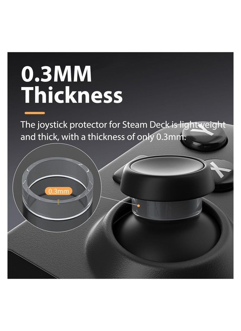 Compatible with Steam Deck Joystick Protectors, 20 Pack Invisible Elastic Clear TPU Anti-Wear Protector Ring for Steam Deck/Xbox / PS4 / PS5 / Rog Ally Joystick Accessories