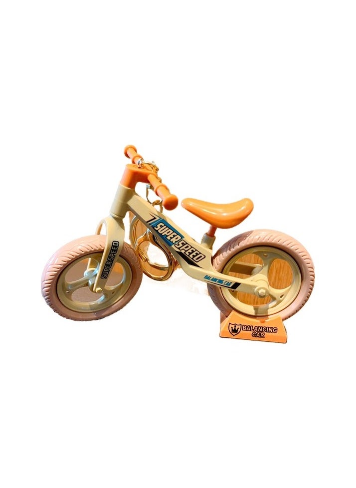 Dreamstore Creative Fun Game Animated Scooter Bike Double Jewelry Keychain Course Colour:Light yellow