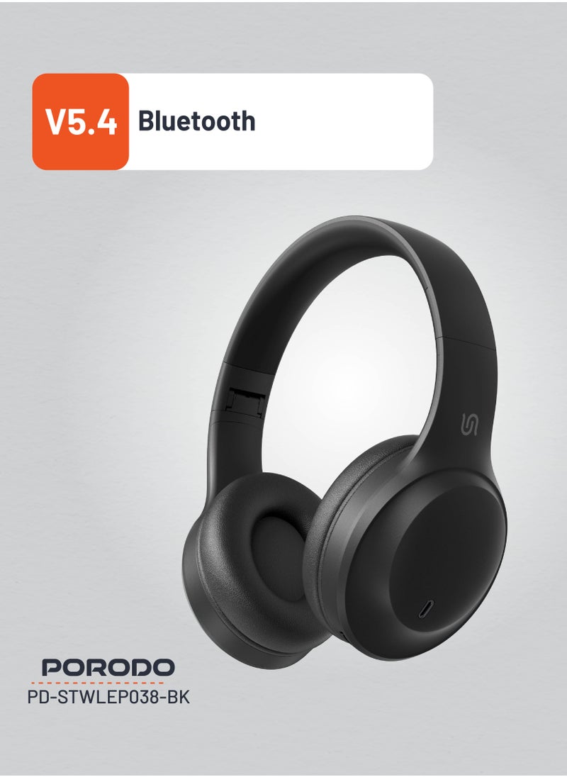 Primo Wireless Headphone with ENC & Low-Latency / Gaming Mode / Powerful Bass / Crisp Treble - Black