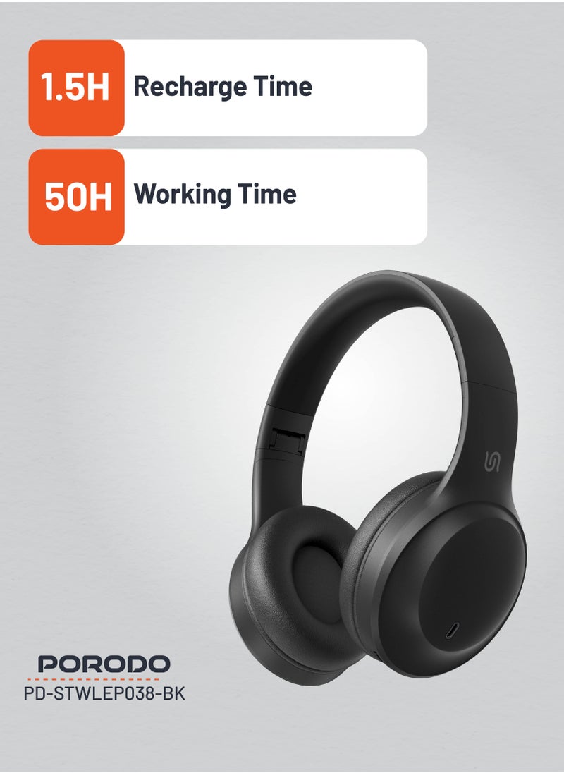 Primo Wireless Headphone with ENC & Low-Latency / Gaming Mode / Powerful Bass / Crisp Treble - Black