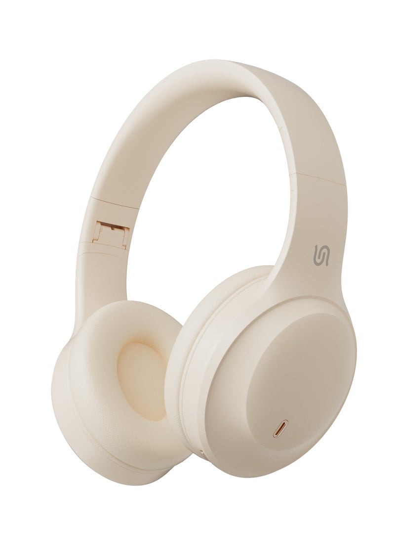 Primo Wireless Headphone with ENC & Low-Latency / Gaming Mode / Powerful Bass / Crisp Treble - Beige