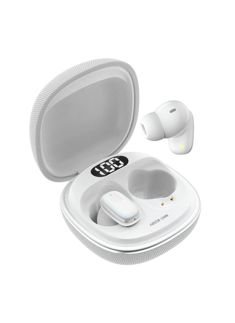 SIENA True Wireless Earbuds with ENC and LED Digital Display/ Bluetooth V5.4 / 10m Transmission Range / LED Digital Display / Multi-Function Touch / 6Hrs Single Listen - White