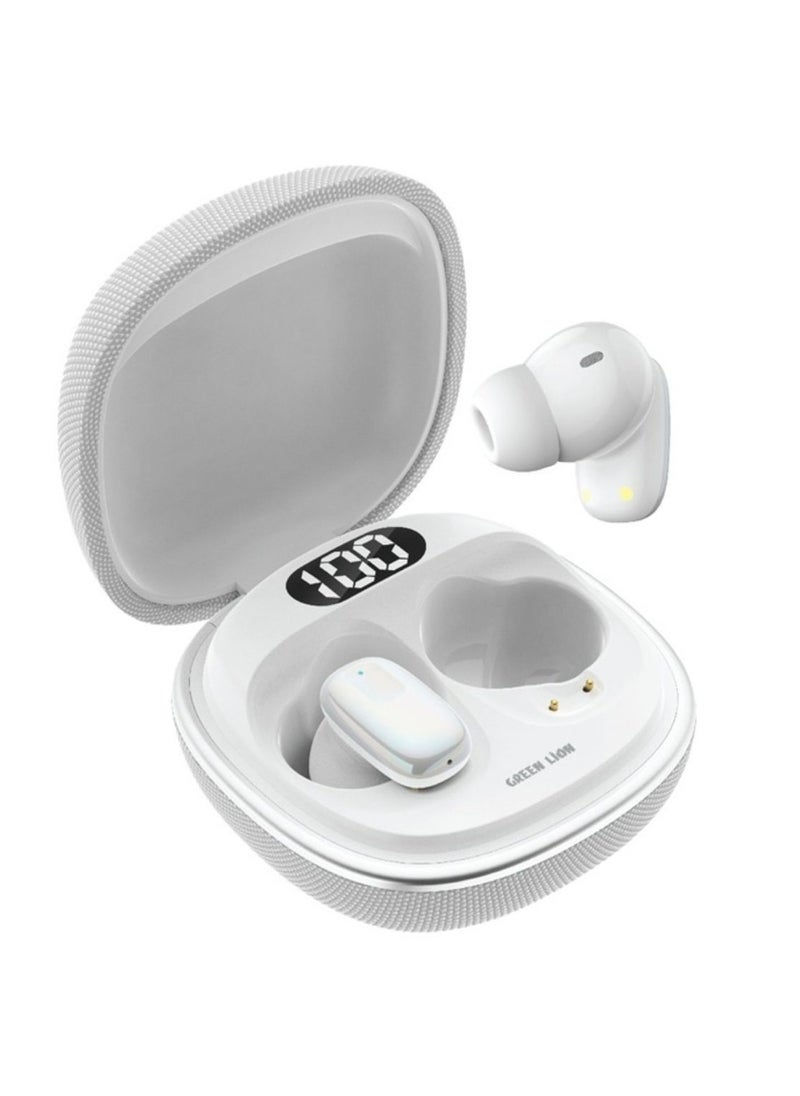 Siena True Wireless Earbuds, Multi-Function Touch, LED Digital Display, IPX5 Water Resistance, Environmental Noise Cancellation, 6 Hours Play Time, Bluetooth 5.4 Version - White