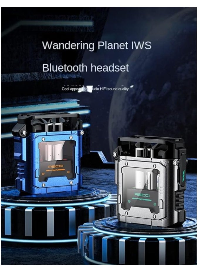 Recci Pure Collection Wireless Headphones Responsive Wandering Planet Bluetooth True Wireless Bluetooth Headphones Bluetooth 5.3 Connection Super Resistant Bass and Powerful Highs (Black)