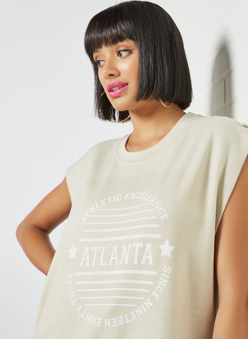 Atlanta Graphic Sweatshirt Beige