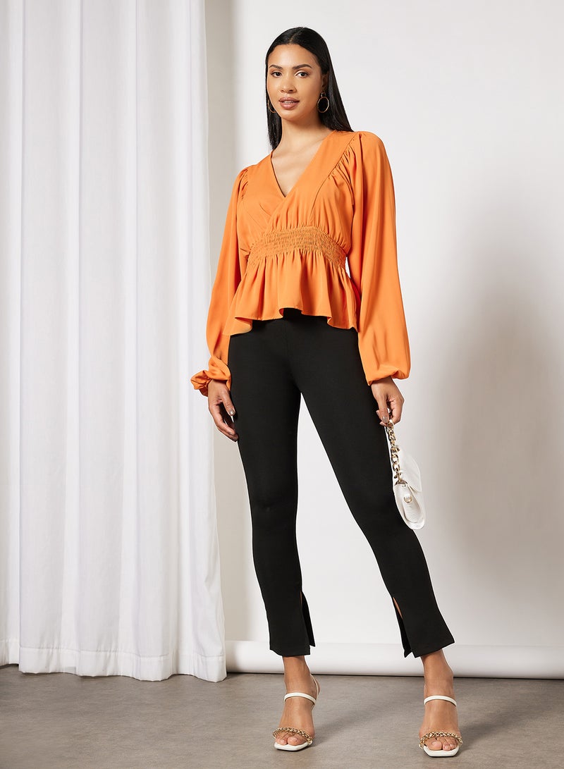 Puff Sleeve Top Orange