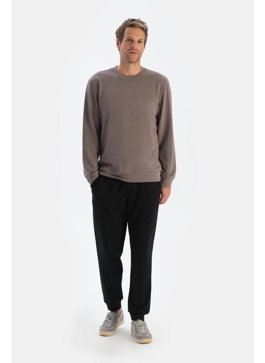 Grey Men's Modal Bis Collar Sweatshirt