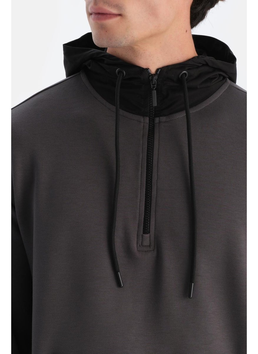 Anthracite Men's Hooded Modal Sweatshirt