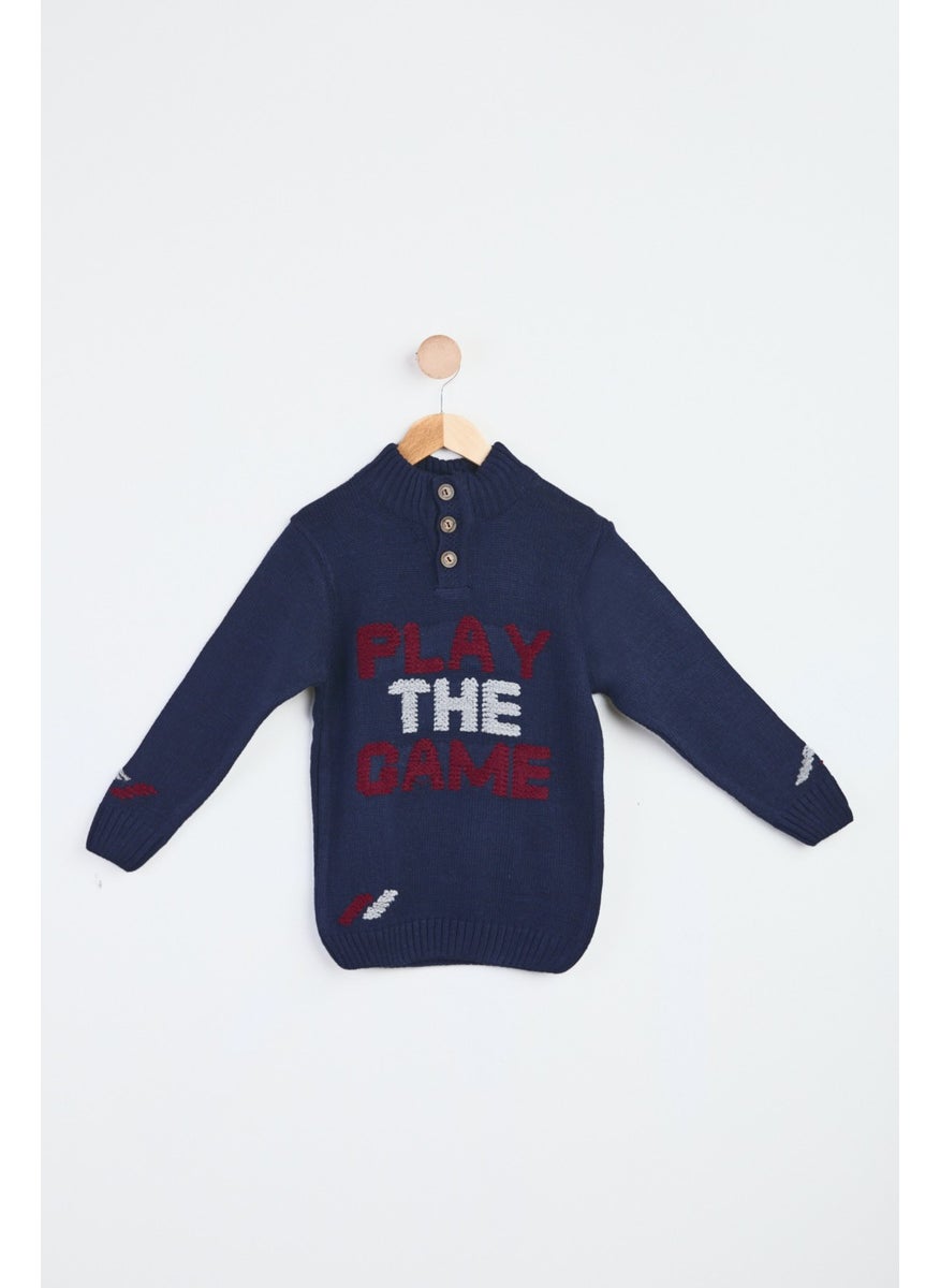 24123-DARK BLUE Children's Sweater