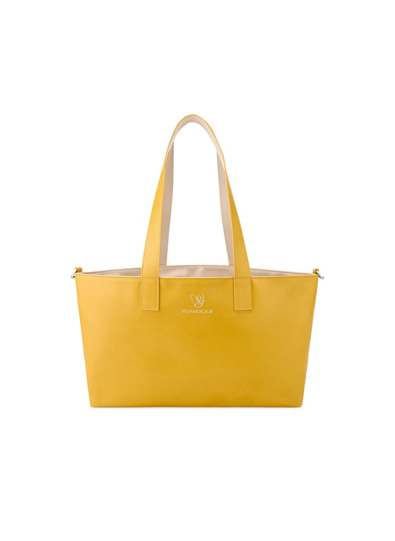 Palindrome Reversible Tote Bag Made From 15 Recycled Plastic Bottles (Yellow-Beige)