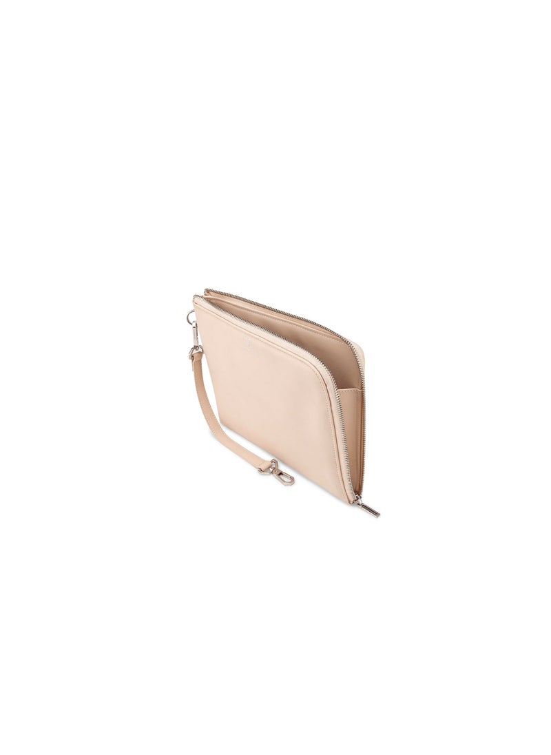 Demi Large Pouch in Beige Made From 10 Recycled Plastic Bottles