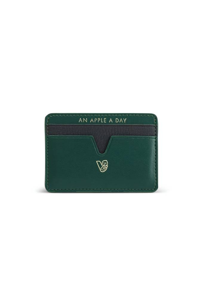 Cider Apple Leather Card Holder in Green Made From 4 Apples