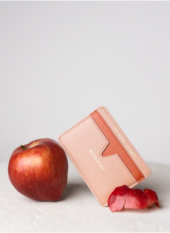 Cider Apple Leather Card Holder in Pink Made From 4 Apples