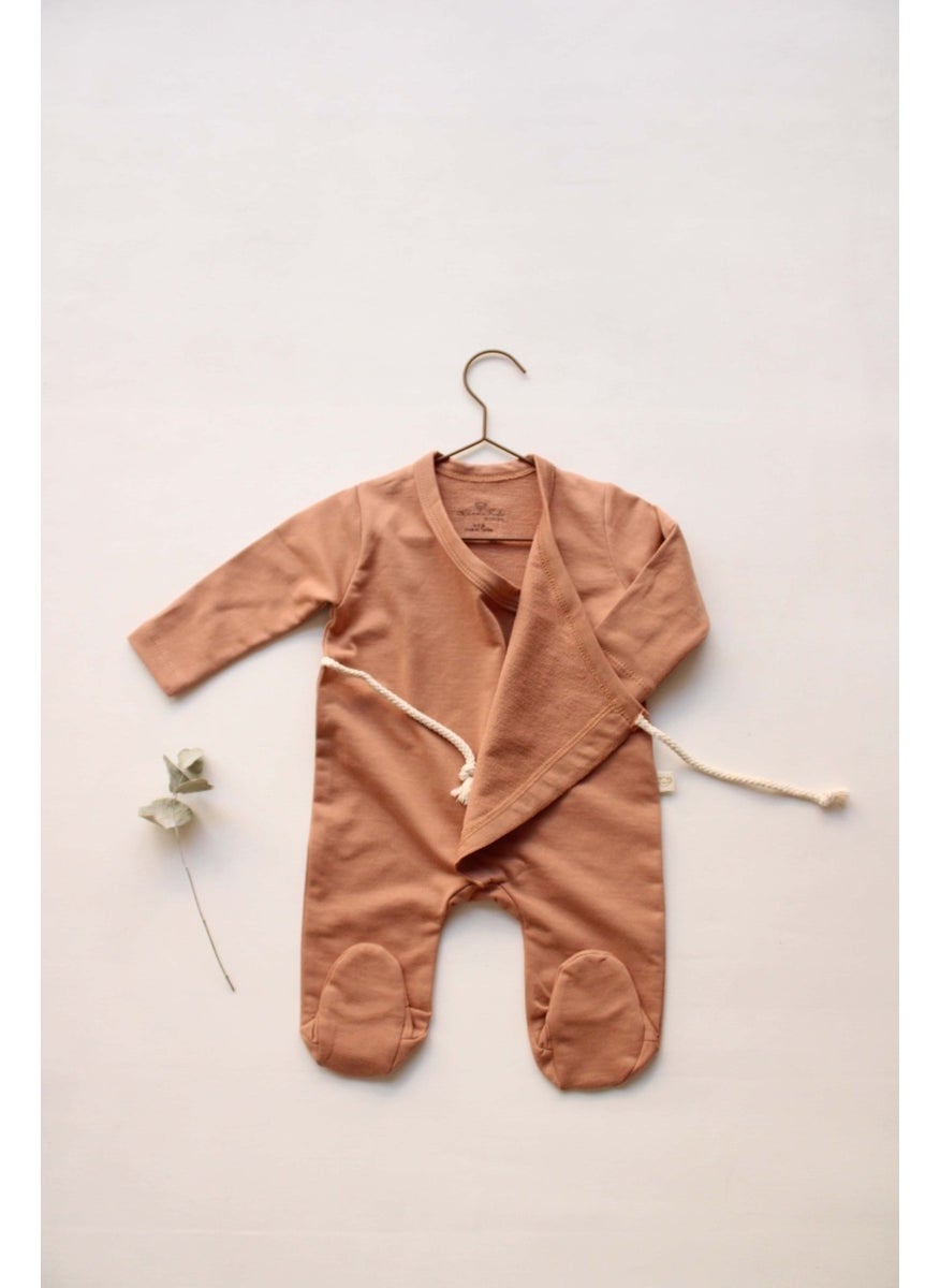 Tan Baby Booties Overalls