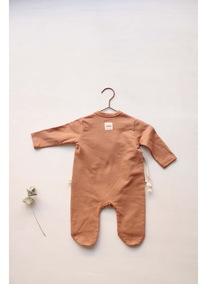 Tan Baby Booties Overalls