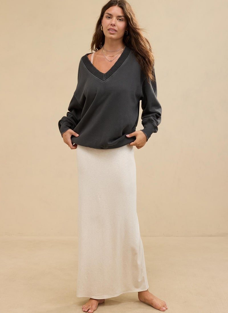 Trim V-Neck Sweatshirt