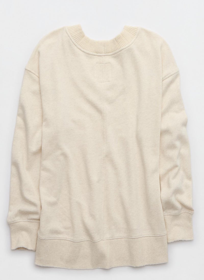 Trim V-Neck Sweatshirt