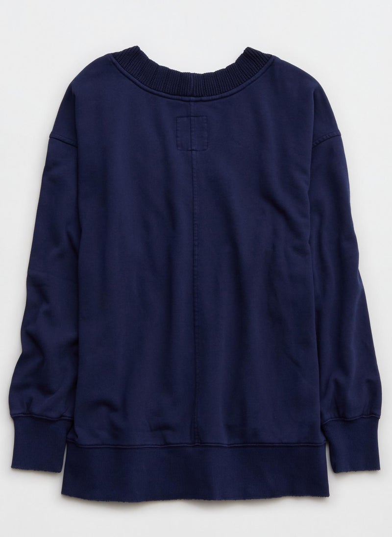 Trim V-Neck Sweatshirt