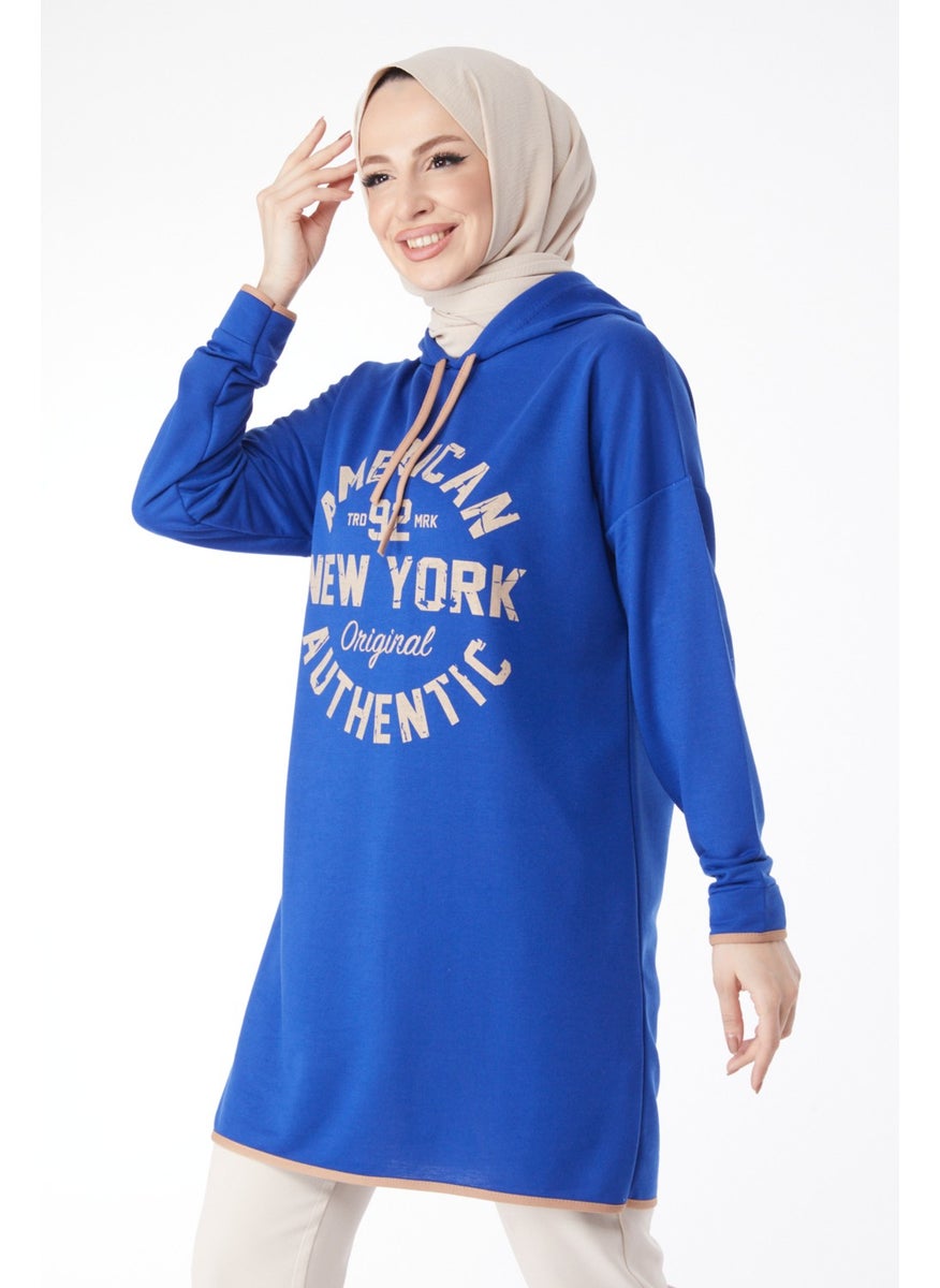 13130-SAKS Front Printed Sweatshirt